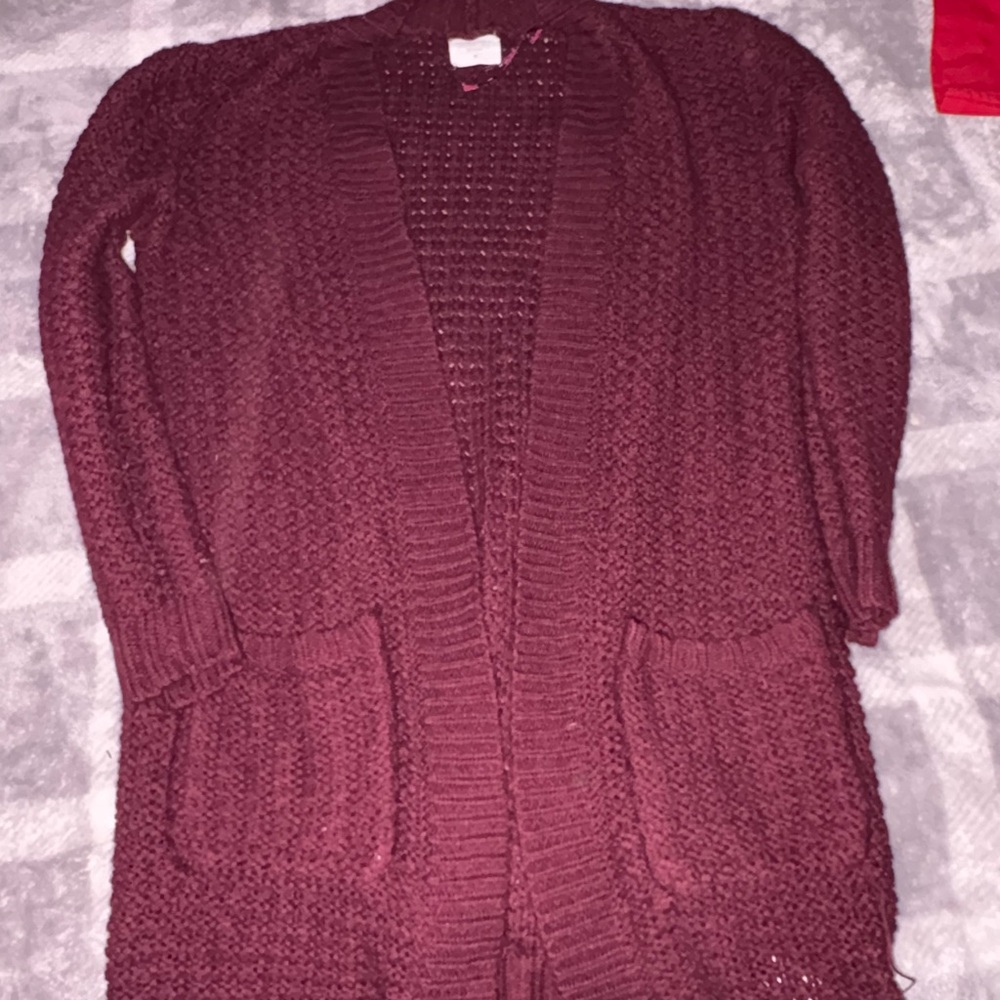 Sienna Sky Red Chunky Knit Cardigan Sweater